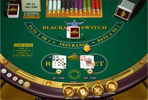 Screen shot of a Blackjack switch game